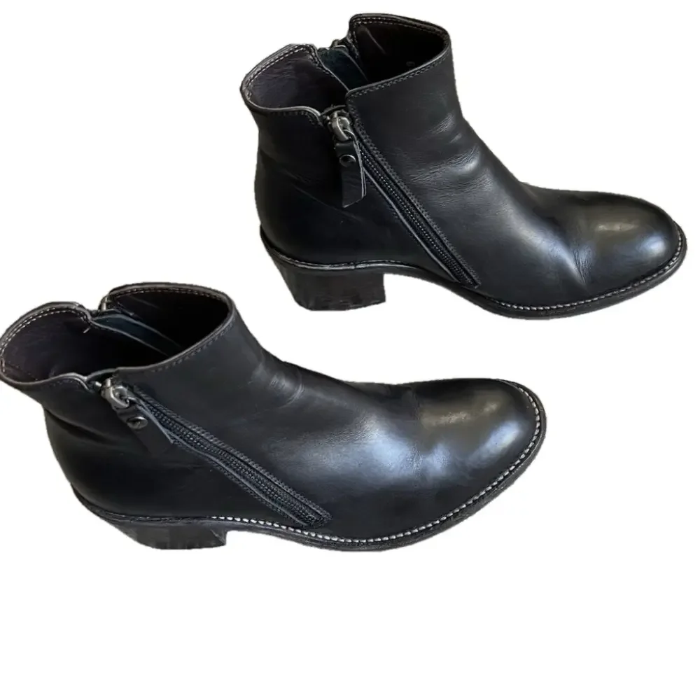 AGL ATTILIO GIUSTI LEOMBRUNI Ella Block Heel Bootie black boots size 37.5